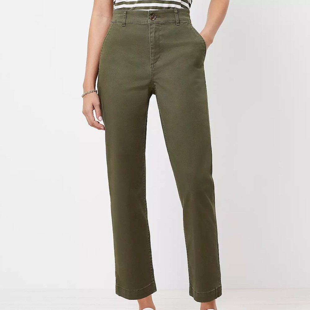 LOFT The Perfect Straight Pants in Washed Twill